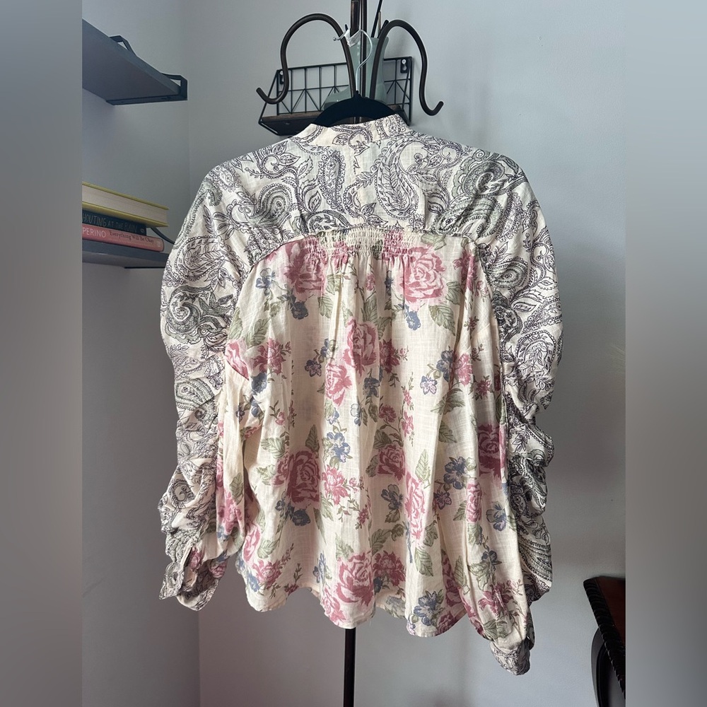 #11 FREE PEOPLE MARAYA PRINTED TOP ANTIQUE COMBO SIZE MEDIUM - Picture 5 of 7